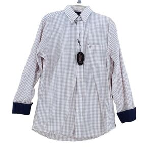 Rafter C Shirt Men S Red Blue Graph Plaid Button Down Contrast Flip Cuff Western